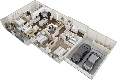 Floor plan for 3 beds, 2 baths, 1651 sqft